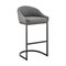 Armen Living Atherik Counter Stool in Black Metal with Gray Faux Leather 840254335875 - alternate 1